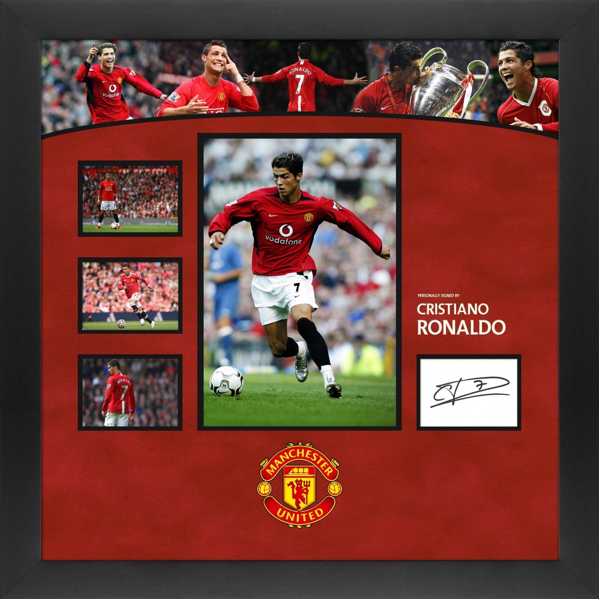 Cristiano Ronaldo Manchester United Signed Whitecard Framed Display - Memorabilia Framers Shop